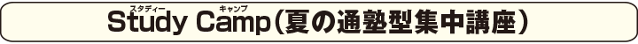 Study Camp スタディキャンプ 夏の通塾型集中講座