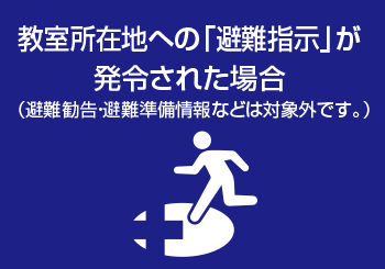 教室所在地への「避難指示」が発令された場合