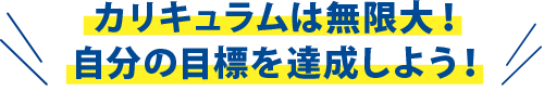 カリキュラムは無限大!自分の目標を達成しよう!